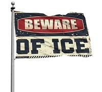 Drapeau « Bar For Man Cave Beware of Ice » - Drapeau de jardin cool - Décoration d'intérieur - Pour homme (30 x 45 cm)