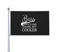 Drapeau Basse, C'Est Comme Une Guitare, Mais En Plus Cool Drapeau Militaire Lavable Couleurs Resistant Exterieur Bannière, Pour D'Intérieur, Balcon, Les Défilés, 90x150cm