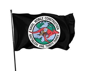 Drapeau Bataillon de construction mobile 133 (NMCB Drapeaux 90X150cm | Double Couture Bannière Extérieure Personnalisé Drapeau de Jardin pour Anniversaire manif Restaurant