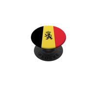 Drapeau Belge de la Belgique avec Blason du Lion PopSockets PopGrip Adhésif