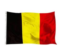 Drapeau Belgique 150X90cm - Belge avec 2 Œillets en Métal, Couleurs Vives - National Décoré Lors D'événements Sportifs, Fêtes, Défilés