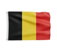 Drapeau Belgique 90 x 150 cm pour la Coupe du Monde 2026 - Drapeau de qualité supérieure avec 2 œillets en métal doré - Drapeau national résistant aux intempéries Noir/jaune/rouge - 100 % polyester