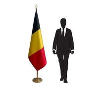 Drapeau Belgique avec pied et mât - Affichage Officiel pour Bureaux, Ambassades et Réunions. Code CN6-BE-L
