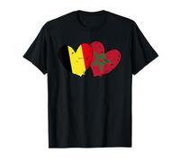 Drapeau Belgique Maroc Cœurs Amitié Belge Maroc T-Shirt