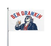 Drapeau Ben Drankin, mème Benjamin-Franklin, drapeau du 4 juillet, bannière de jardin 90 x 150 cm