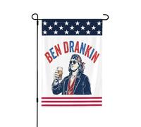 Drapeau Ben Franklin (mème Benjamin Franklin) - Drapeau de jardin du 4 juillet - 30 x 45 cm - Bannière double