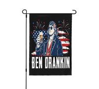Drapeau Ben Franklin (mème Benjamin Franklin) - Drapeau de jardin du 4 juillet - 30 x 45 cm - Bannière double