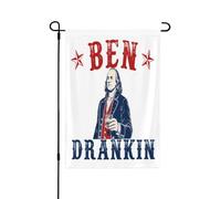 Drapeau Ben Franklin (mème Benjamin Franklin) - Drapeau de jardin du 4 juillet - 30 x 45 cm - Bannière double