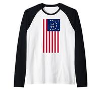 Drapeau Bennington 76 American Patriot 1776 4 Juillet États-Unis Manche Raglan