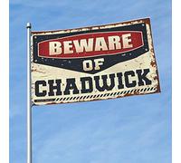 Drapeau « Beware of Chadwick » pour décoration de chambre à coucher, patio (120 x 180 cm)