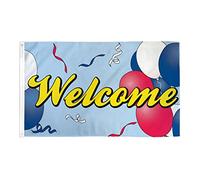 Drapeau Bienvenu avec ballons 150x90cm - Drapeau Welcome 90 x 150 cm - Drapeaux - AZ FLAG