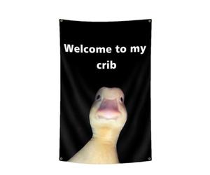 Drapeau Bienvenue À Mon Berceau Posters Impressions Drôles Bannière | Tenture Murale Décorative Affiche Décorative Drôle Panneau Bienvenue pour Décoration Chambre Bébé Porte Mur