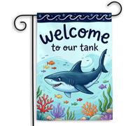 Drapeau Bienvenue dans notre univers nautique Drapeau De Jardin Jardin | 30x45cm pelouse drapeaux résistant extérieur drapeaux pour Festival Décoration extérieure fête d'anniversaire