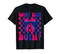 Drapeau bifierté bisexuel drôle LGBTQ Coquette Bow Pourquoi pas les deux T-Shirt