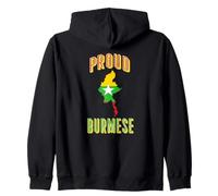 Drapeau Birman du Myanmar pour Hommes, Femmes, Enfants, Asie Birmanie Sweat à Capuche