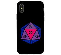 Drapeau bisexuel D20 Dice Bi Pride pour l'égalité des sexes Gaymer LGBTQ Coque pour iPhone X/XS