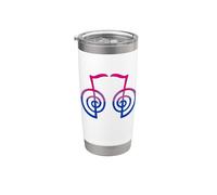 Drapeau bisexuel Kriya Reiki Symbole Yoga Spirituel Gobelet isotherme en acier inoxydable double paroi