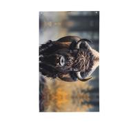 Drapeau bison d'Amérique du Nord. Drapeau décoratif d'extérieur 0,9 x 1,5 m, bannière verticale en polyester