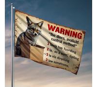 Drapeau bizarre renard dans une boîte : un panneau d'avertissement hilarant drapeau malicieux drapeaux bizarres décoration de maison (152 x 244 cm)