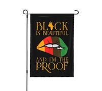 Drapeau « Black Is Beautiful And I'm the Proof » (30 x 45 cm) - Bannière double face pour jardin (sans mât)