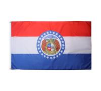 Drapeau blanc à personnaliser État américain du Missouri Pavillon Bar 3x5 | FT RéSistant à La DéColoration Grande Drapeau Double Face Bannière personnalisée Parade FêTe