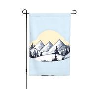Drapeau blanc de décoration de jardin des montagnes enneigées, 30,5 x 45,7 cm, 100 % fibre de polyester, tissu épais, universel pour toutes les saisons