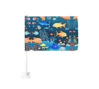 Drapeau bleu sous-marin de 30,5 x 45,7 cm pour fenêtre de voiture avec impression résistante à la décoloration, drapeau de décoration automobile de qualité supérieure pour événements sportifs, défilé