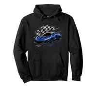 Drapeau Bleu Supercar Racing Speed à Carreaux Style Motorsport Sweat à Capuche