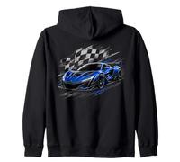 Drapeau Bleu Supercar Racing Speed à Carreaux Style Motorsport Sweat à Capuche