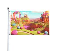 Drapeau Bonbons Grand Drapeau Couleurs Resistant Exterieur Décoration Bannière À Œillets, Pour Les Bureaux, D'Intérieur, Balcon, 90x150cm