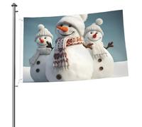 Drapeau bonhomme de neige heureux 6,1 x 0,9 m - Impression double face - Drapeau de jardin pour l'extérieur - Bannière cadeau avec œillets - Toile de fond pour photo pour décoration intérieure et