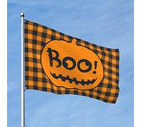 Drapeau Boo Citrouille Halloween 2 Décoration rétro Café Bar Décor (120 x 180 cm)