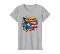 Drapeau Boricua Pride de Porto Rico pour Enfants T-Shirt, Femme, Gris Chiné, 3XL