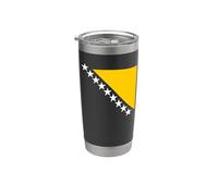 Drapeau Bosnie et Herzégovine bosniaque balkanique BiH Gobelet isotherme en acier inoxydable double paroi