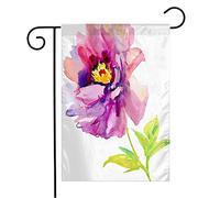 Drapeau Botanique Vintage Feuilles Branche Été Texturé Belle Pivoine Fleur Signes Symboles Saint Valentin Gracieux Traditionnel Drapeau Paysage, Pour D'Intérieur, Balcon, 30x45cm