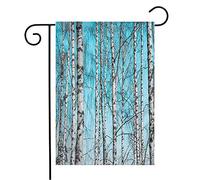 Drapeau Bouleau D'Hiver Coloré Sur Fond D'Écorce De Tremble Bleu, Nature Magnifique, Beauté, Russie, Noir Drapeau Militaire Traditionnel Bannière, Pour Les Bureaux, D'Intérieur, 30x45cm