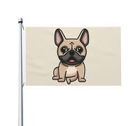 Drapeau Bouledogue français 152 cm x 91 cm avec œillets, en polyester double face pour jardin
