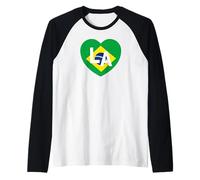 Drapeau BR Brésil World Country LA USA Heart Los Angeles Brésil Manche Raglan