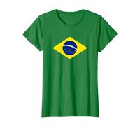 Drapeau Brésil Brésil T-Shirt, Femme, Vert Kelly, L