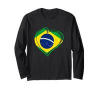 Drapeau Brésil I Love Brésil Brésil Homme Femme Manche Longue