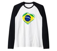 Drapeau Brésil I Love Brésil Brésil Homme Femme Manche Raglan
