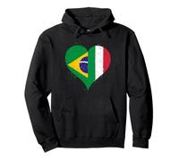 Drapeau Brésil Italie des Fiers Fans Italiens Brésiliens Sweat à Capuche