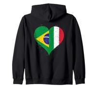 Drapeau Brésil Italie des Fiers Fans Italiens Brésiliens Sweat à Capuche