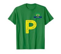 Drapeau Brésil Lettre P Brésil T-Shirt