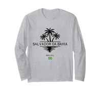 Drapeau Brésil Salvador da Bahia - Palmiers du Brésil - Souvenir Manche Longue