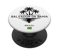 Drapeau Brésil Salvador da Bahia - Palmiers du Brésil - Souvenir PopSockets PopGrip Adhésif