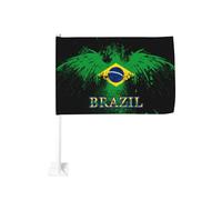 Drapeau brésilien avec aigle, pince pour vitre de voiture, décoration de protection solaire, bannière double face 12x18 pouces pour camion