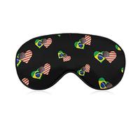 Drapeau brésilien et drapeau américain Sleeping Blindfold Mask Cute Eye Shade Cover with Adjustable Strap for Women Men Night