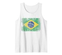 Drapeau brésilien Vintage du Brésil Débardeur, Homme, Blanc, L