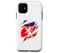 Drapeau Brest Lyon Lyonnais déchiré à effet 3D. France Coque pour iPhone 11